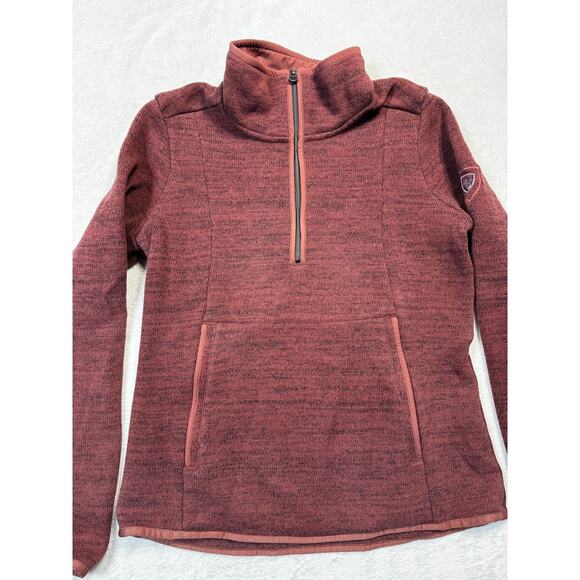 Kuhl Spekter 1/4 Zip Pullover Fleece Brick Red Heather SZ M Womens Outdoor Layer - Picture 1 of 12